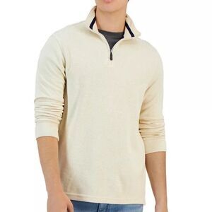Club Room Men's French Rib Quarter-Zip Sweater